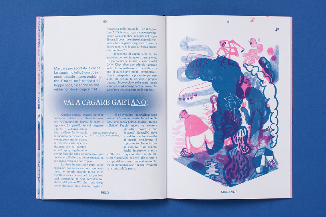 Manias   phobia Editorial Illustration pink and blue self publishing