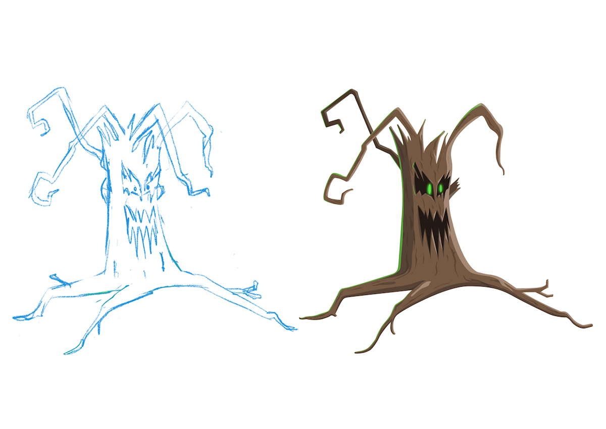 monsters tv animation  concept trees creatures art draw digital painitng