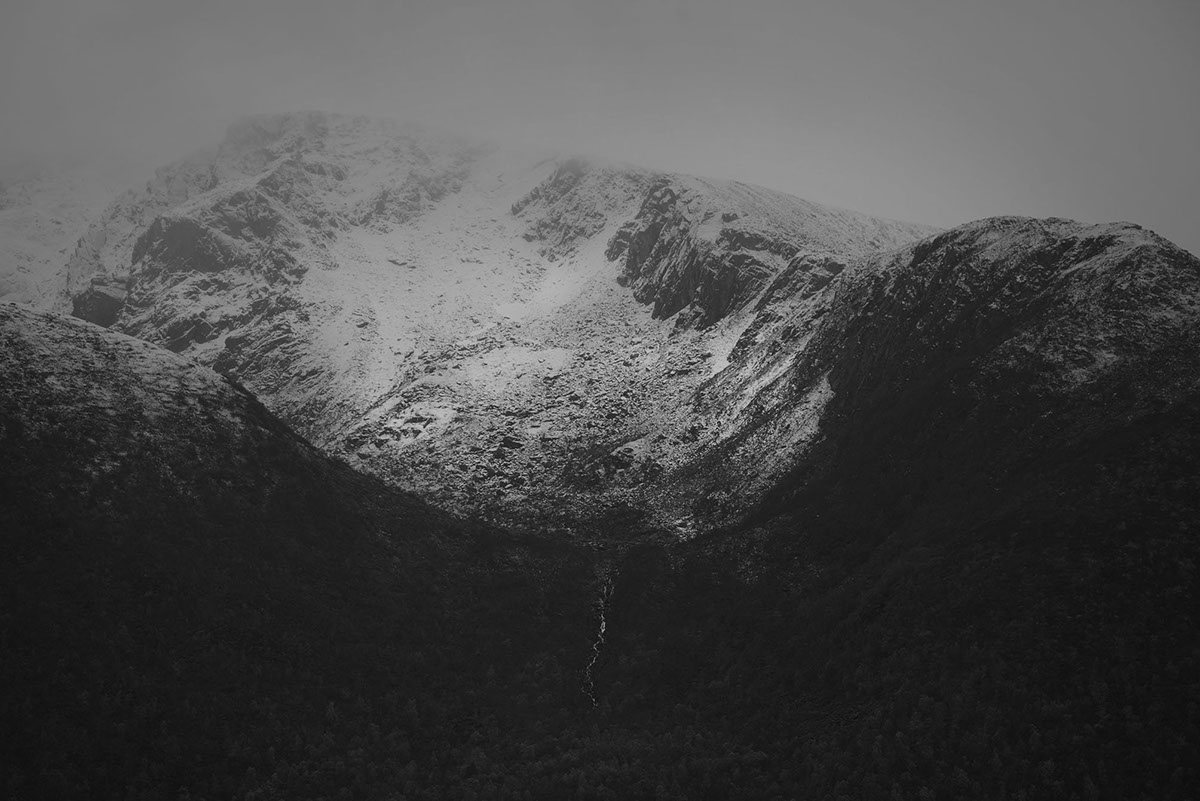 norway mountains autum winter Nature Landscape sea dramatic b/w black and white wild raw atmosphere Moody