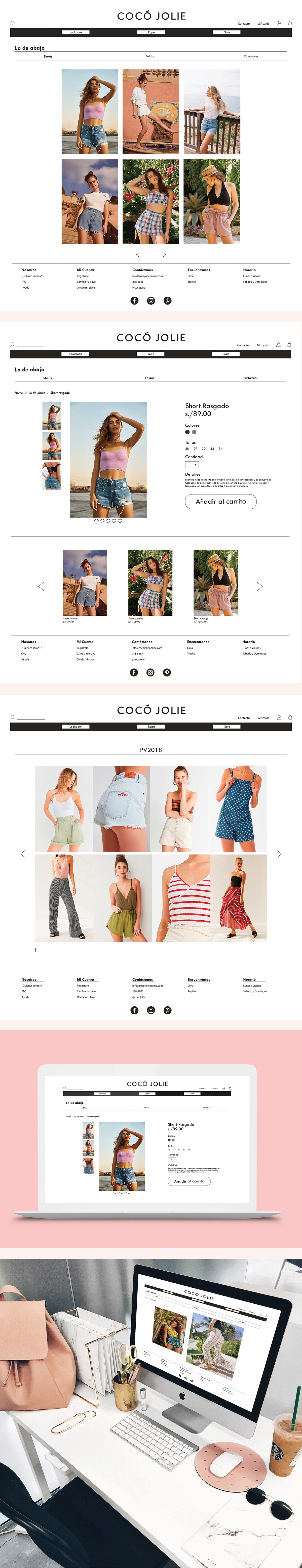 moda e-commerce Web diseño mockups movil Coco jolie