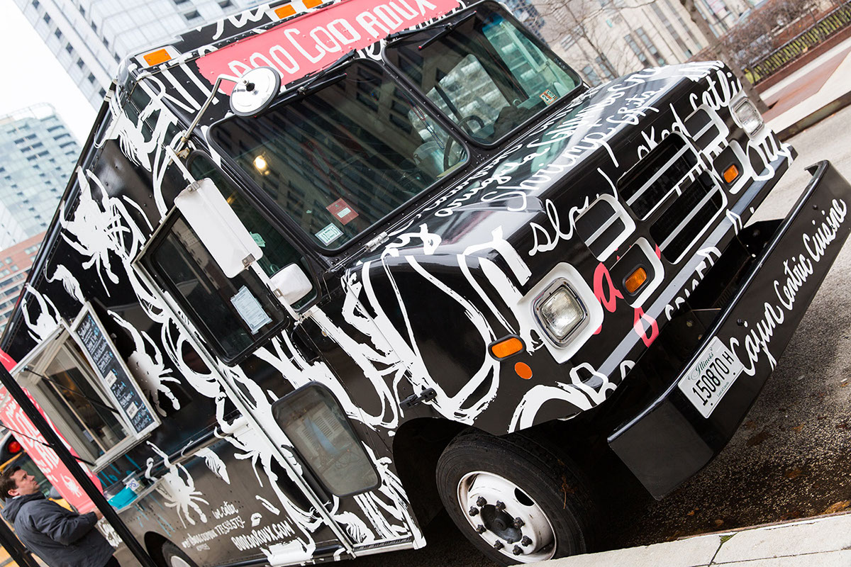 Food truck restaurant identity hand drawn cajun louisiana food truck design Truck Wrap