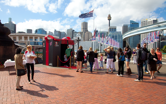 environmental design KFC Mother's Day Photobooth photo darling harbour sydney present giant box