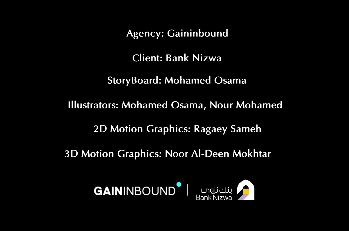 2D 3D animation  Bank campaign egypt graphics modeling motion Oman