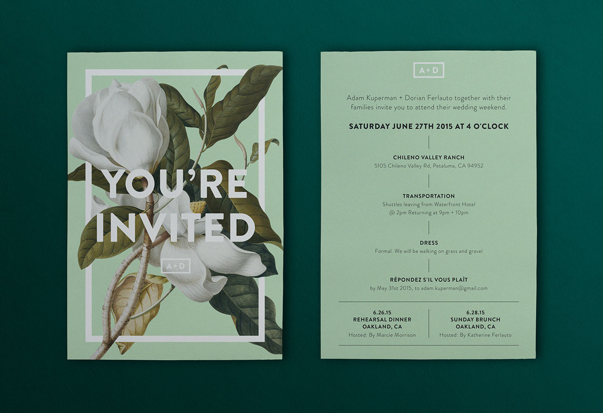 Invitation invites wedding Stationery Botanicals