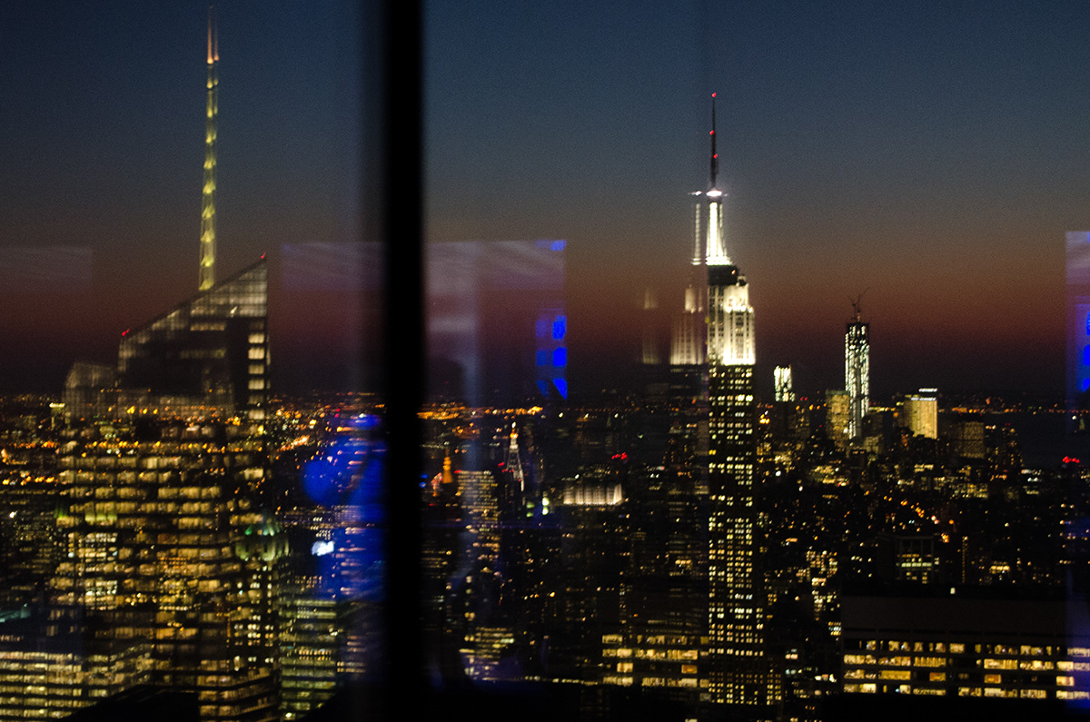nyc  new york city lights DUSK night empire state building Glen Miller Moonlight Serenade