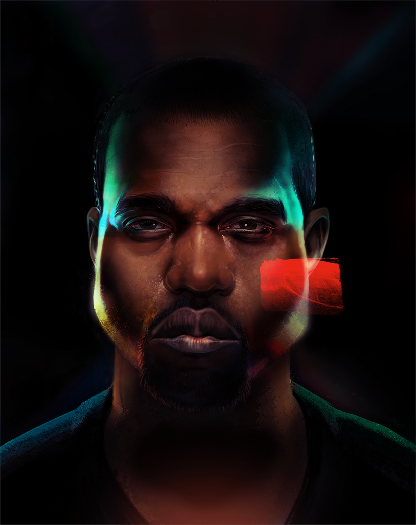 Editorial Illustration portrait illustration Portraiture Kanye West kanye Yeezus ablum cover Album Release rolling stone