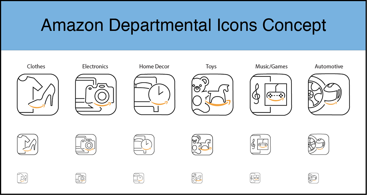 icons Amazon concept Departments design Illustrator