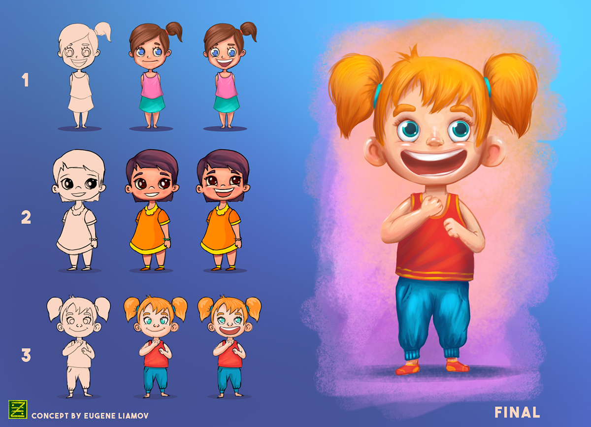 #character #conceptart #GameArt #cute  #funny #child #illustration #girl #2D   #2dart