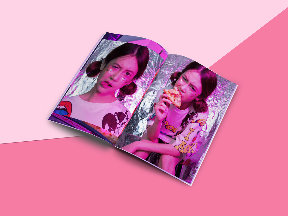 Adobe Portfolio fahion photo Sporty Glitter pink tomboy Young Fun crazy magazine