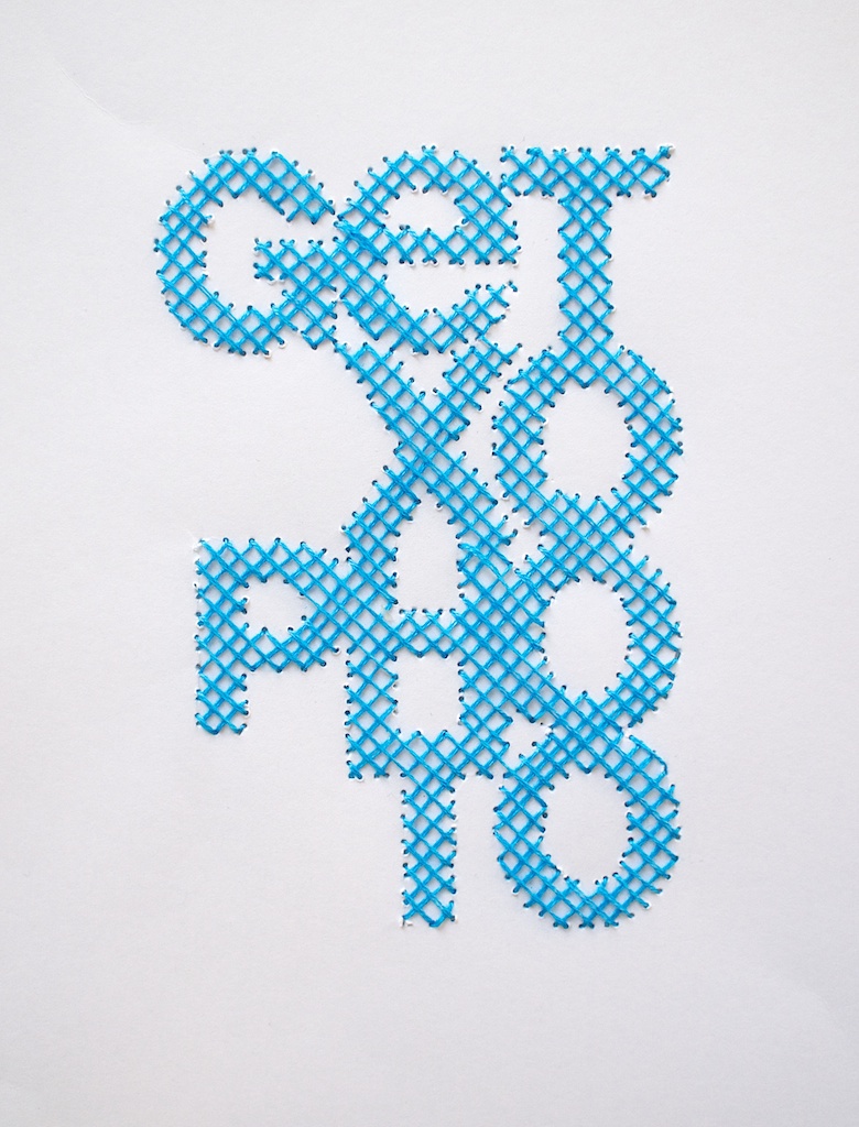 cross stitch Getxophoto IS Creative Studio poster embroided type