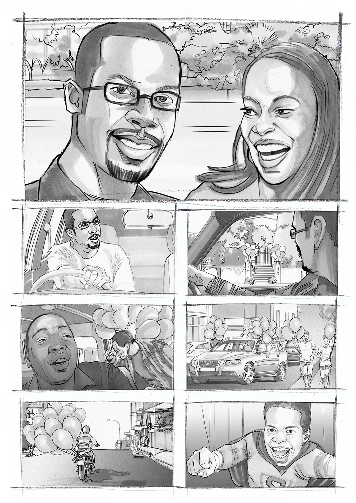 storyboard black and white Tonal shooting boards