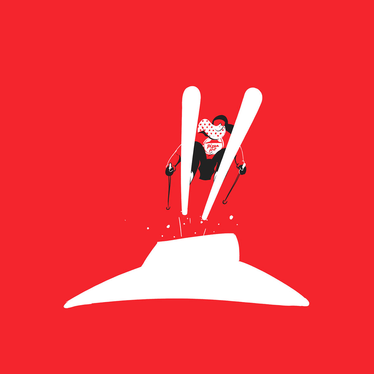 2D Animation animation  design ILLUSTRATION  Pizza Hut Pizza delivery Ski skiing astronaut
