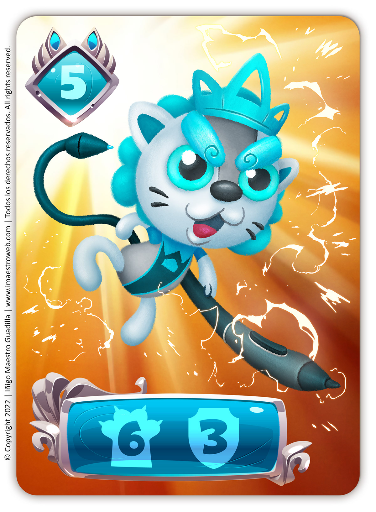 card Character design  Digital Art  graphic design  huion lion tabletop animals branding  Leon