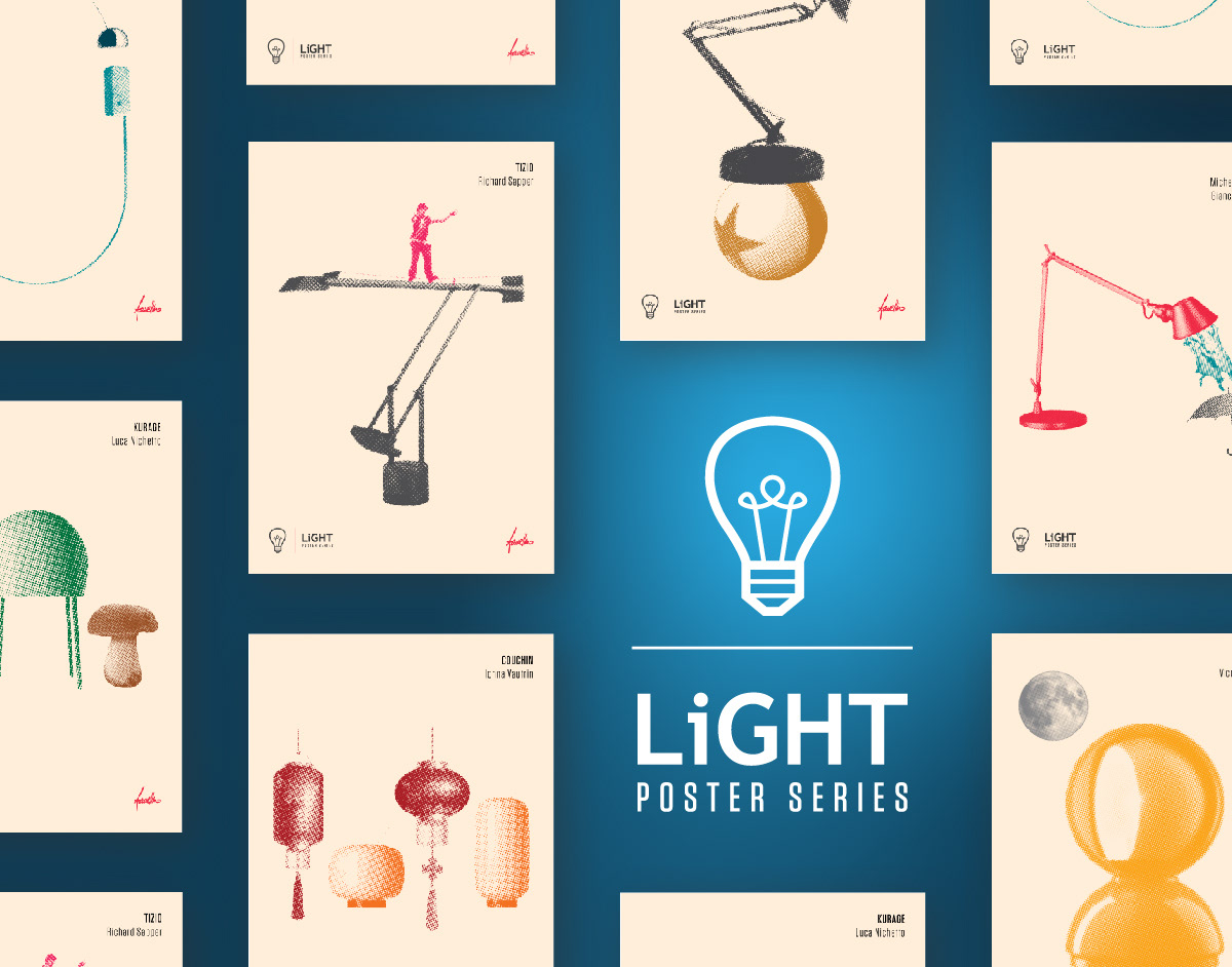 light poster series industrial design Icon eclisse magistretti artemide foscarini