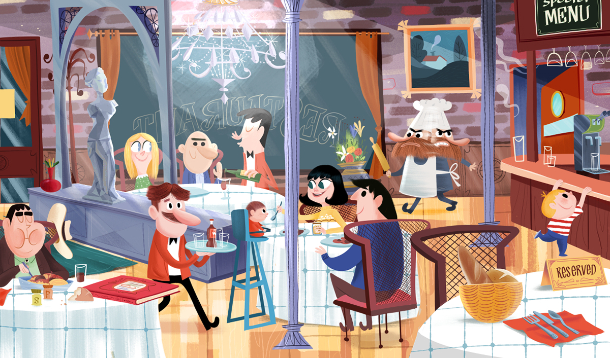 children illustration activity book restaurant chef sketches color ilustración infatil illustration jeunesse