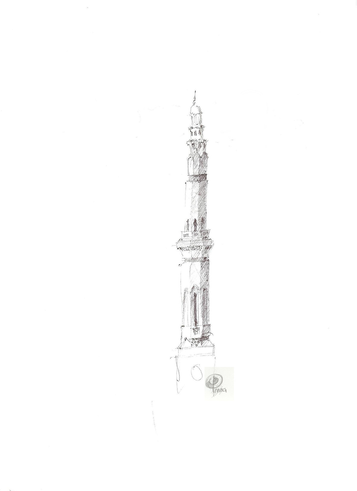 doodles sketching ink pencil city town Window minaret mosque Kaed Ibrahim Urban
