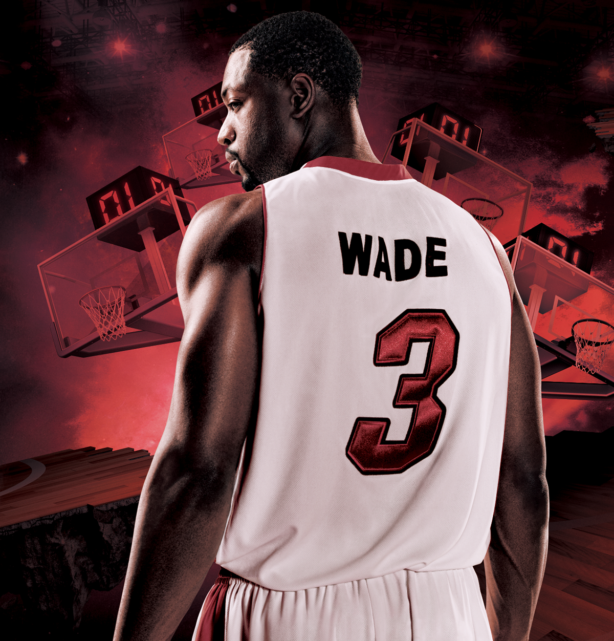 wade lining basketball 1 second Miami Heat