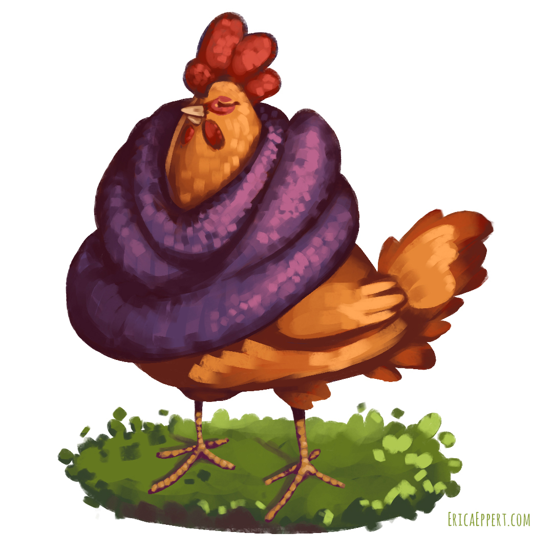 chickens chicken Character design  Fashion  accessories digital painting series instagram process wip