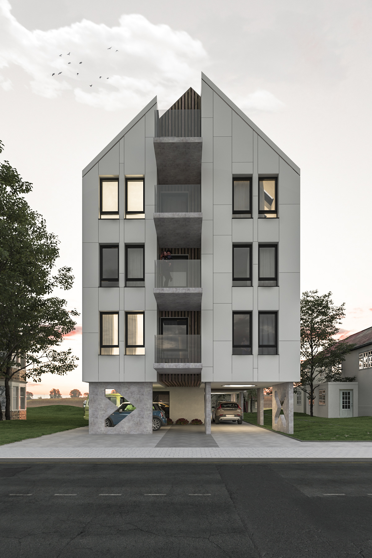 concrete Velux Wood façade