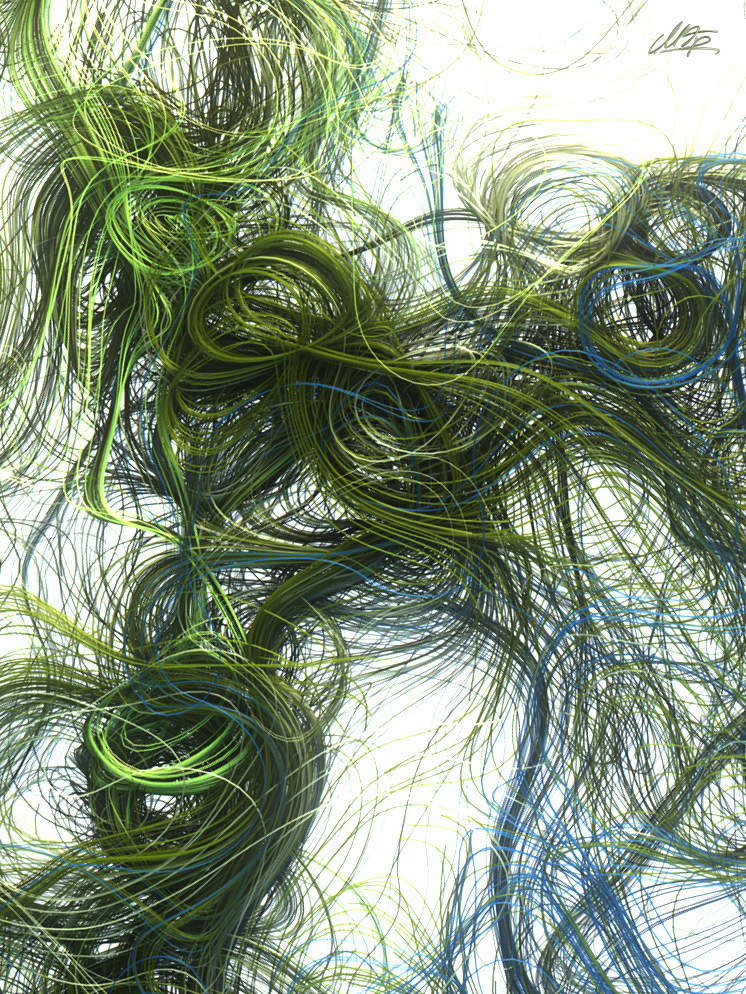 cinema4d artwork 3D abstract lineart maxon carbon fiber hair particles fractals art