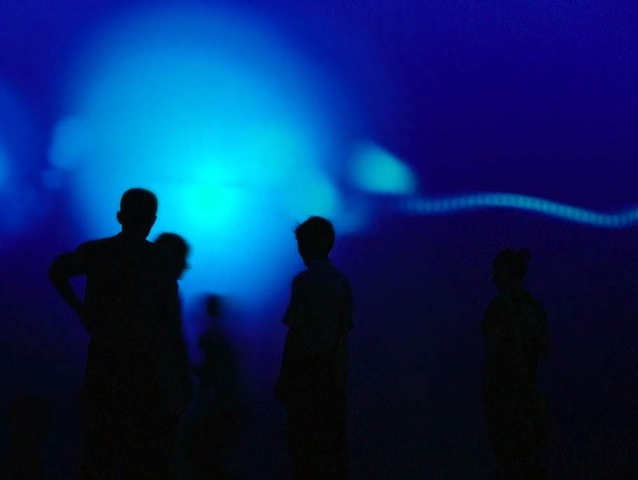 beneath underworld art projection installation interactive sea creatures blue Ocean