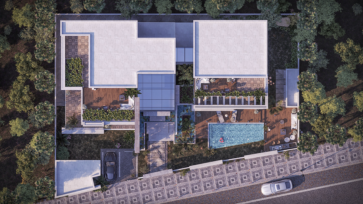 architecture CGI exterior modern Render Villa visualization archviz corona residential