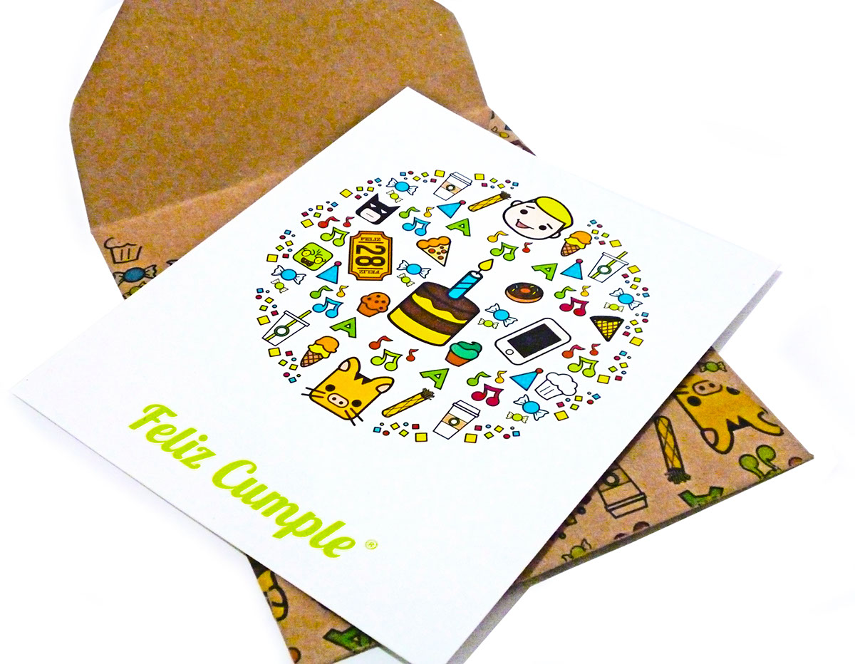 regalo Kraft ilustracion diseño empaque pin vector pastel Dulce etiqueta feliz sorpresa zombi caja carton