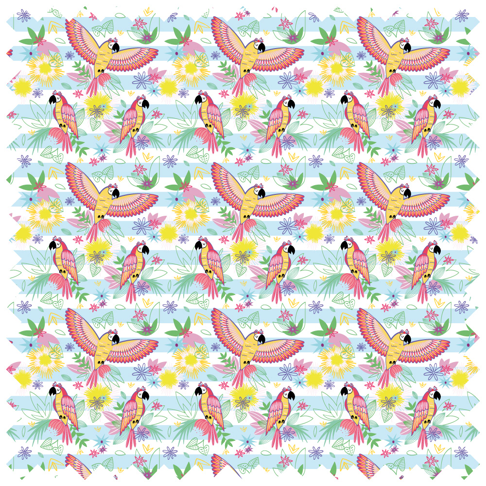 birds egzotic flamings Flowers Humming Birds justyna godlewska parrots stripes Tropical Surface Pattern
