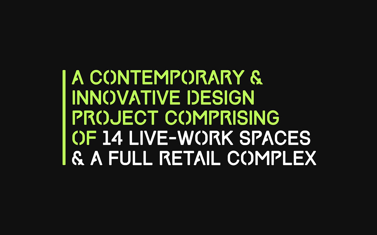 building Retail porthouse square construction Typeface materials complex contemporary Proposal