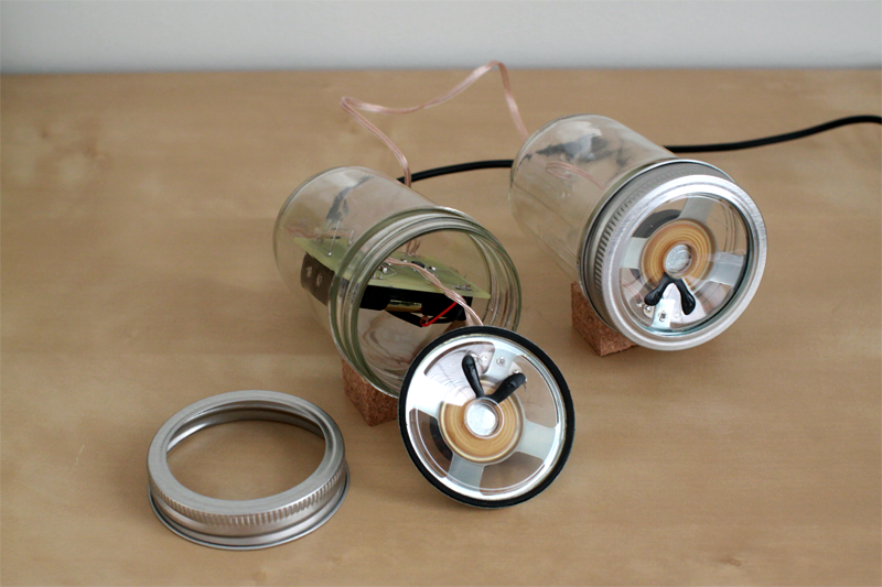 speakers glass canning jar