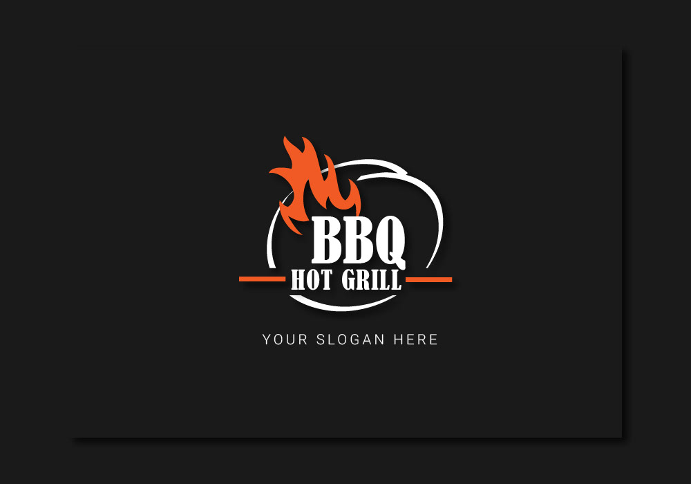 bbg Fast food Food  food logo Grill logo logo Logo Design minimalist modern restaurant