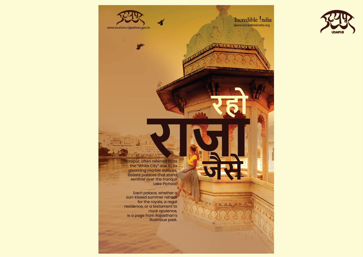 graphic typography   campaign Udaipur Incredible India Travel