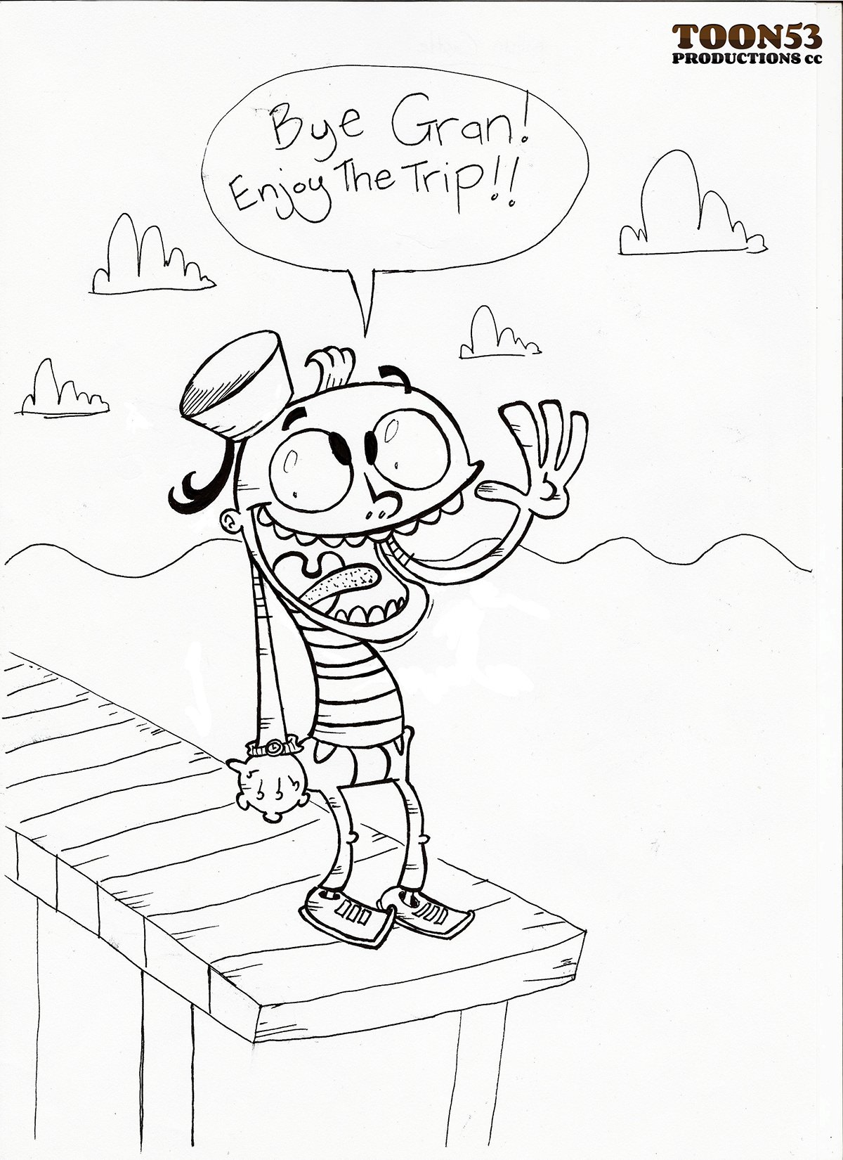 Flapjack cartoon network marvellous Ocean Sailor sea farewell Good bye michael robertson south africa boy gran