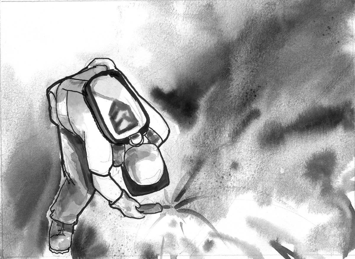 black & white storybord pencil pen ink b&w watercolor refinery