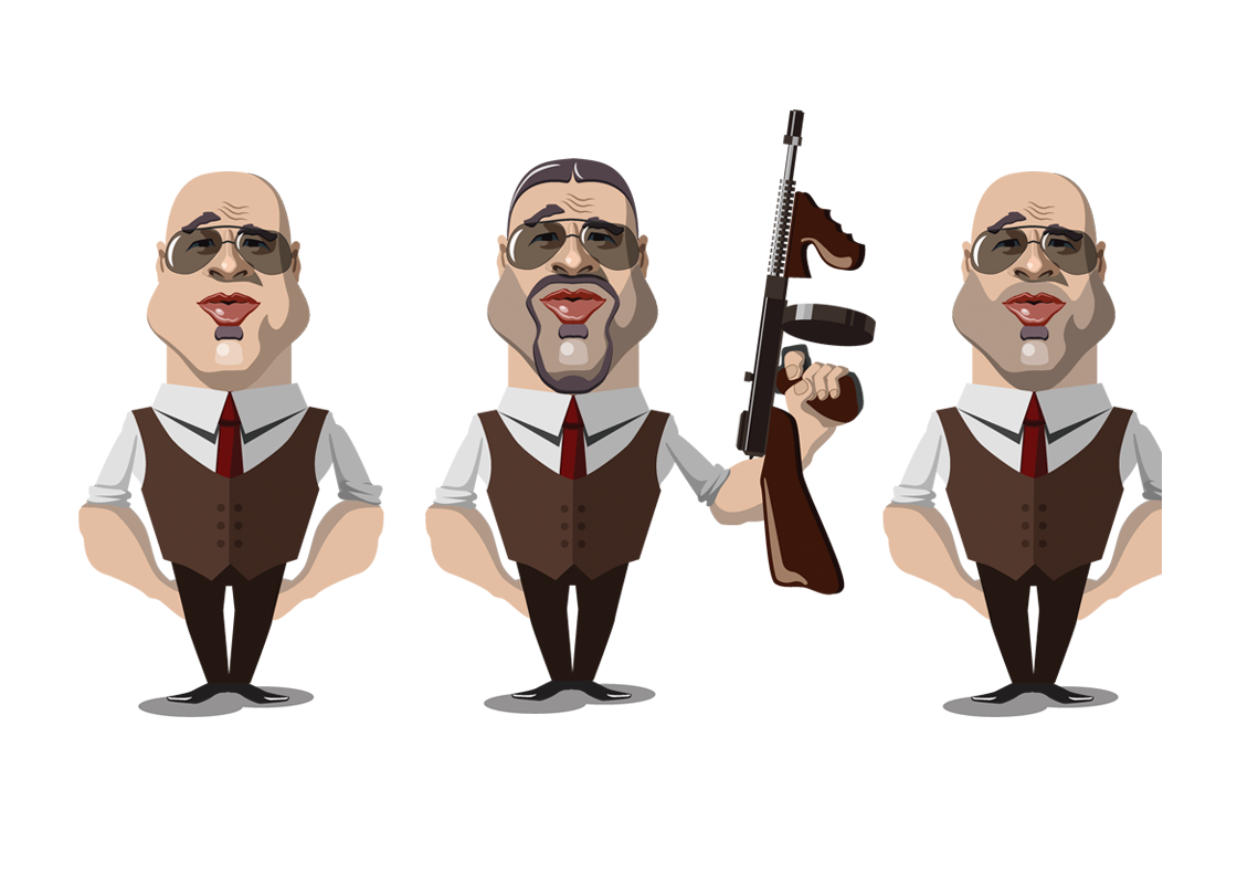 Character game art gangster concept mafia cartoon Retro