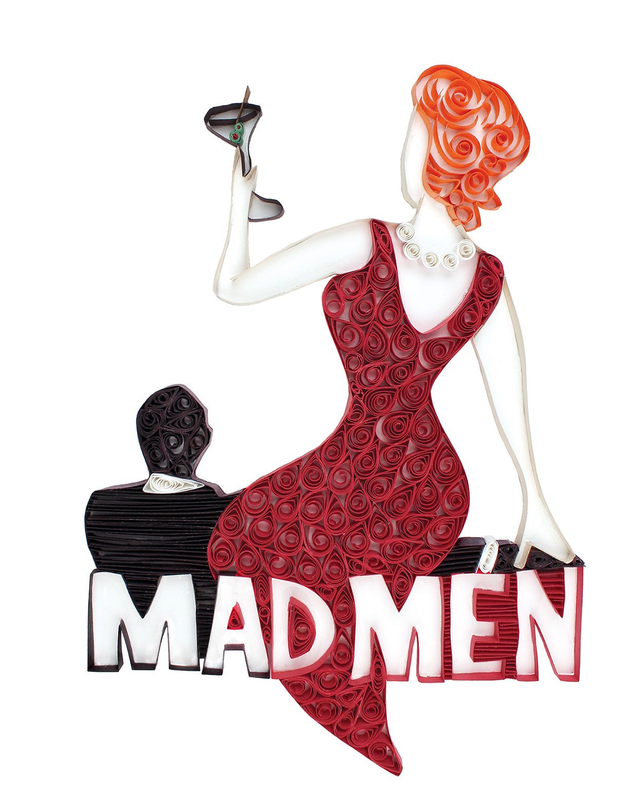 quilling  mad men rolling stone  Illustration  cut paper
