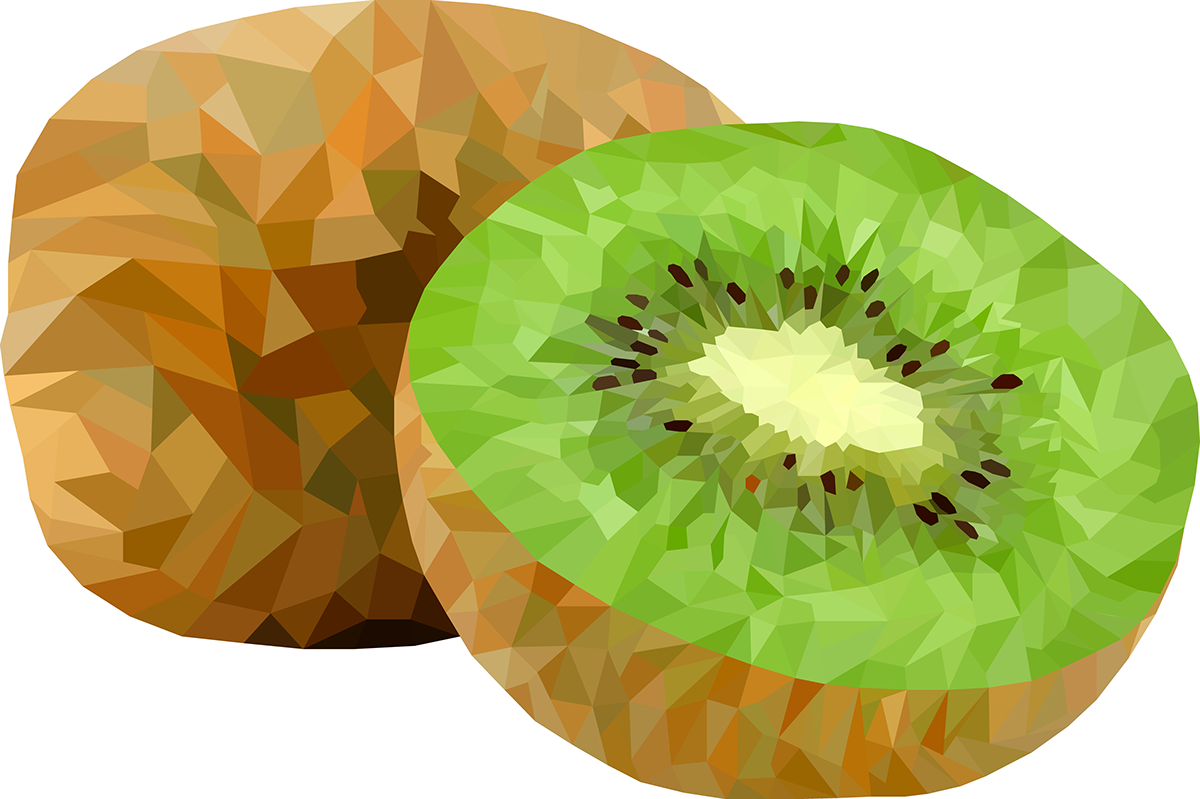 apple red stem green yellow Fruit polygone kiwi orange vector Illustrator graphic design clean