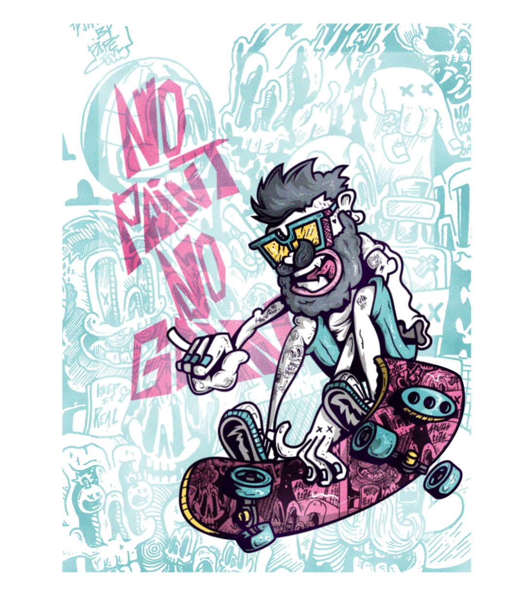 vector vectorart skate Character doodle poster graphics