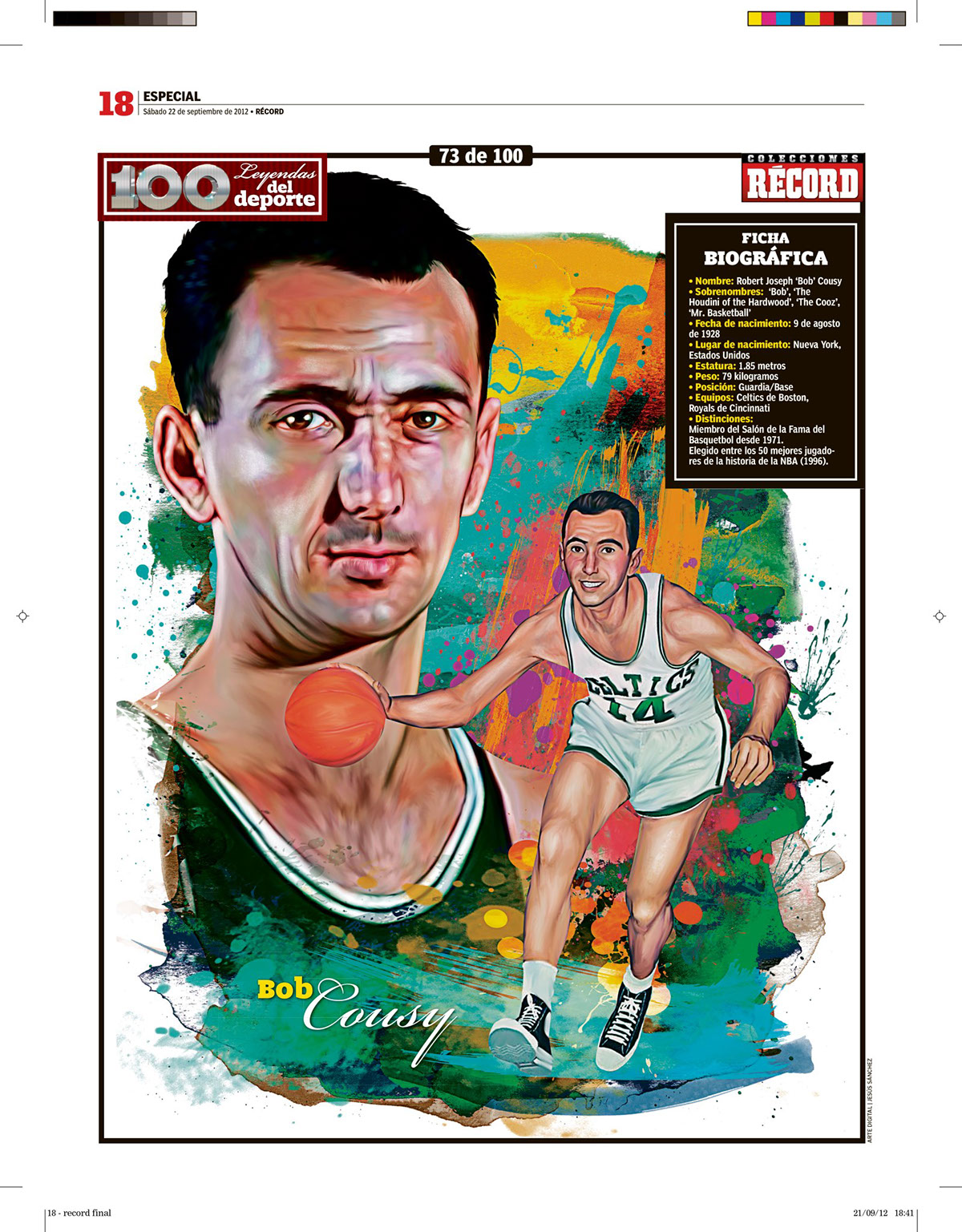record newspaper periodico mexico Leyendas deporte sport legends sports portrait ILLUSTRATION  stars
