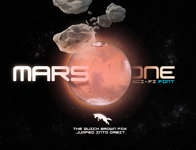 Dystopian future futuristic hi-tech high-tech mars Mars Font One modern font