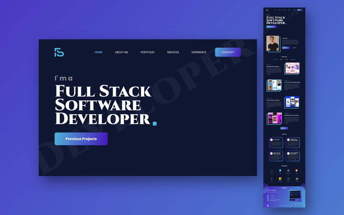 sample portfolio websites for software developer