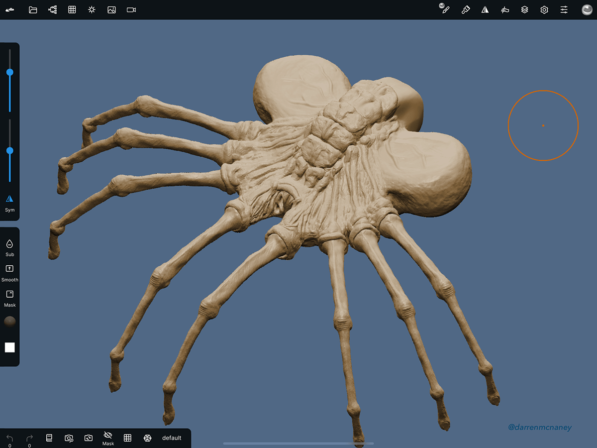 3dprinting alien characterdesign digitalsculpting Facehugger Giger modelling NOMADSCULPT sculpting 