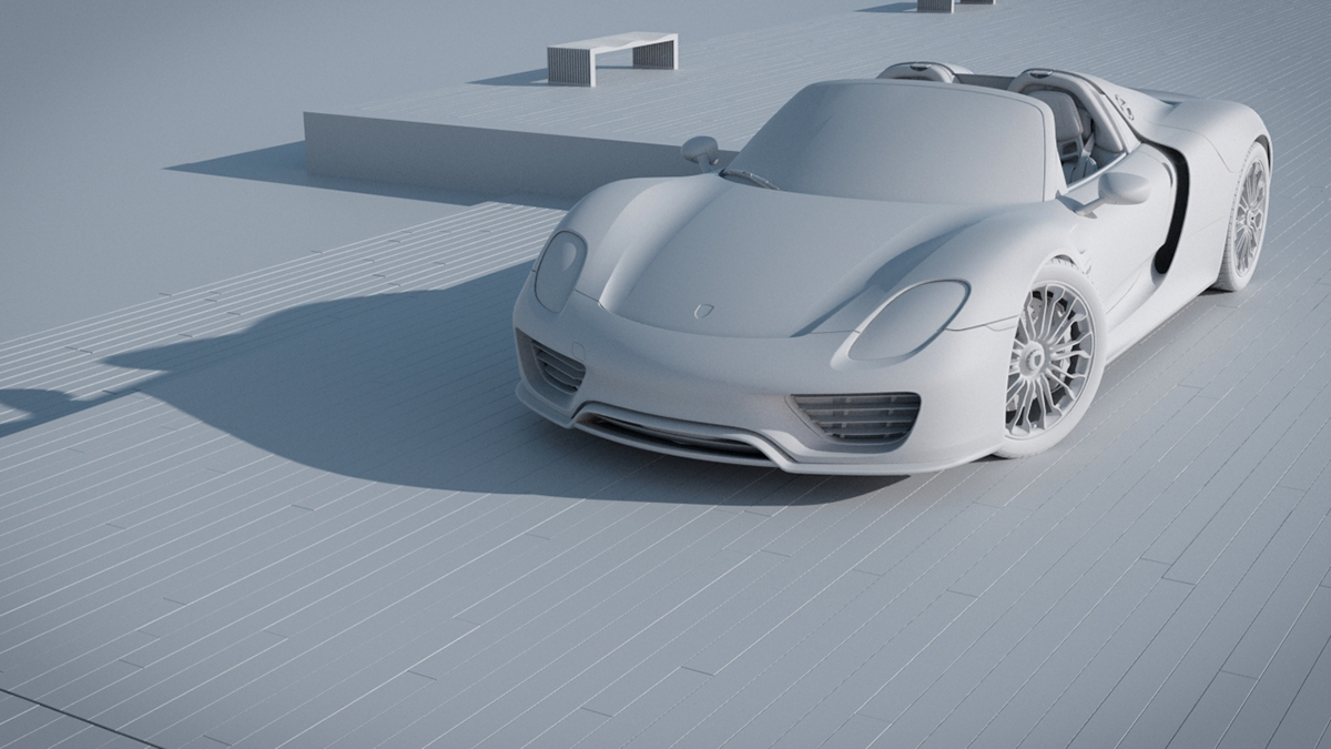 3D CGI CG Cars 3D Cars Look-Development post-production postproduction Porsche spyder 918