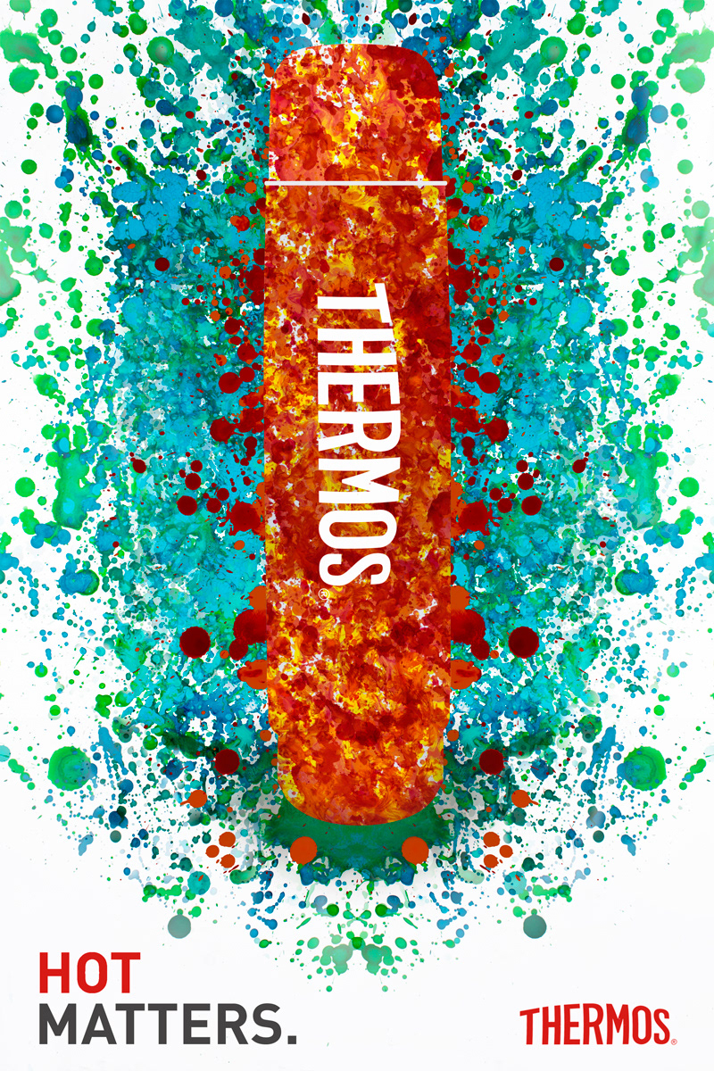 thermos Hot paint splash tache peinture chaud affiche poster