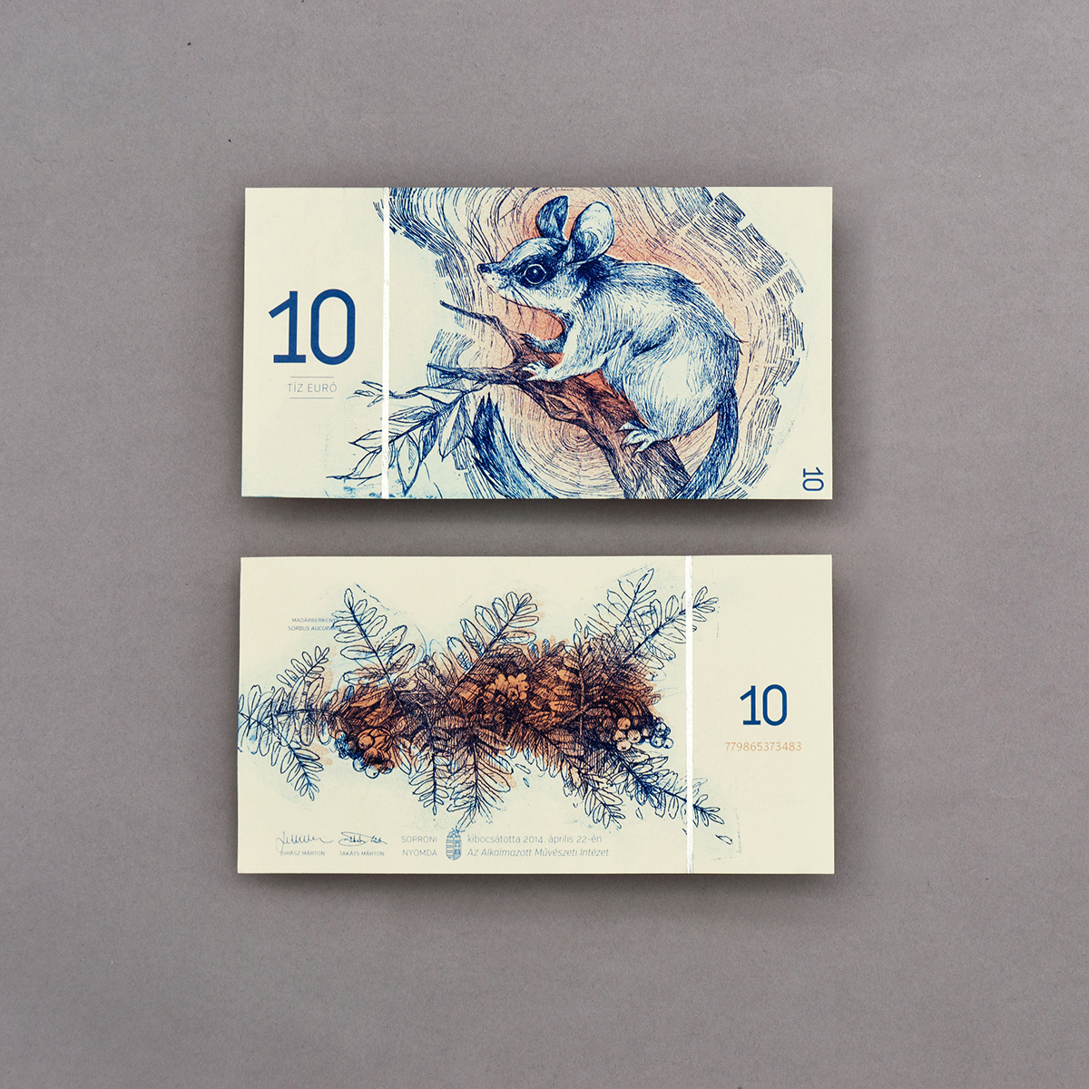 money Banknote paper money design etching print traditional animal Plant currency FOX analog