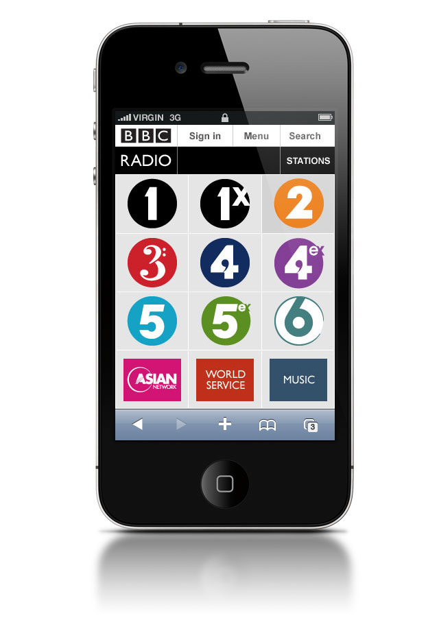 BBC  radio  bbcradio 6music wireframes design  mobile  web