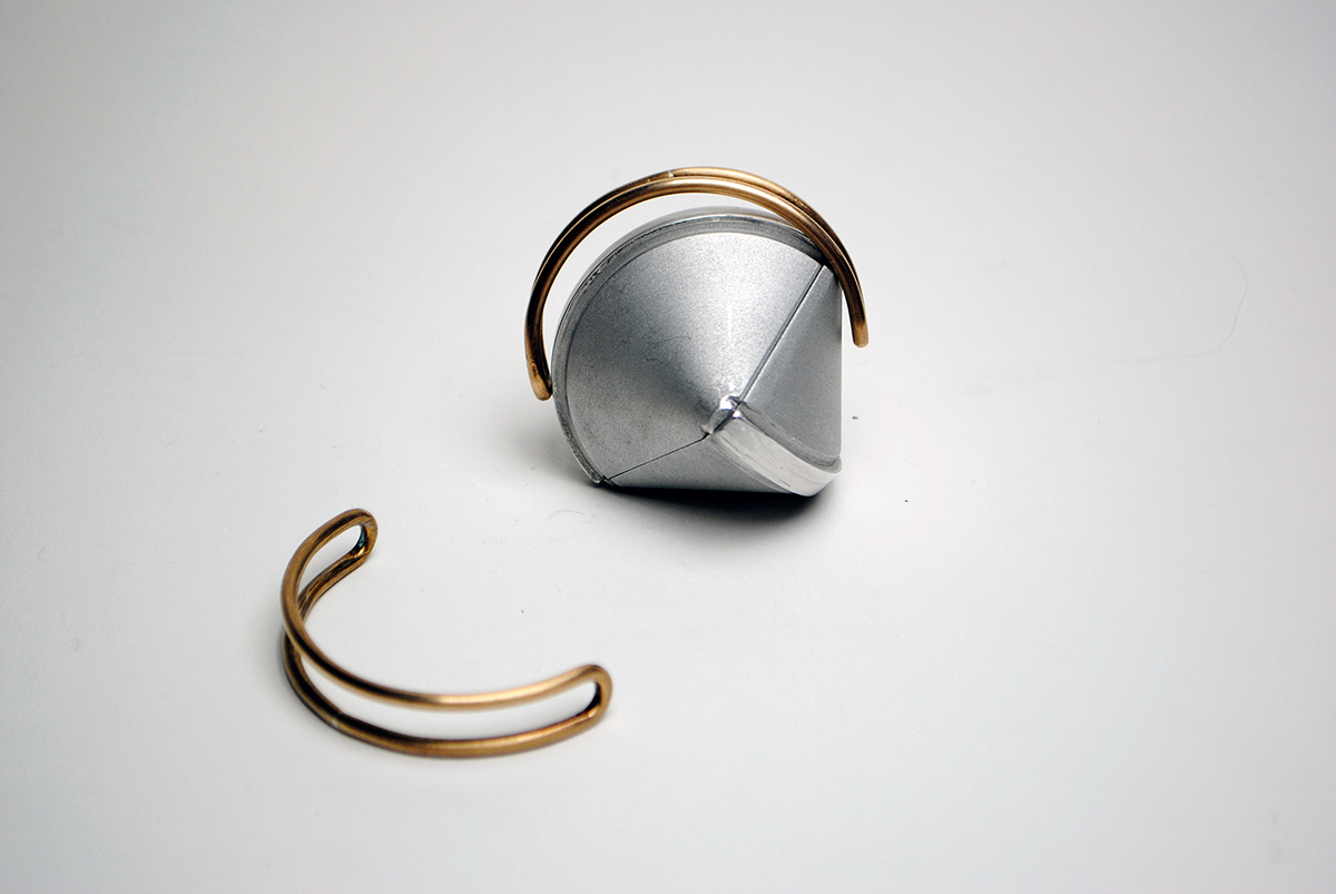 bicone sphericon Karsten risd geometry aluminum machine brass metal shape