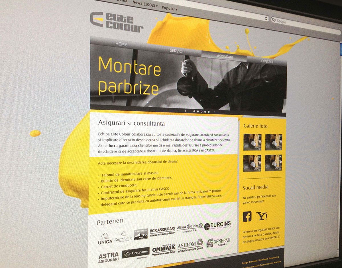 Adobe Portfolio automotive   brand car Cars colour color yellow  grey services Web Website paint Repair professional