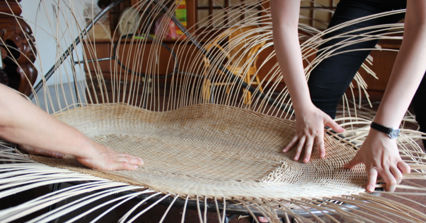 furniture bamboo weave vine craft Master Miaoli experimental product beach woman curve