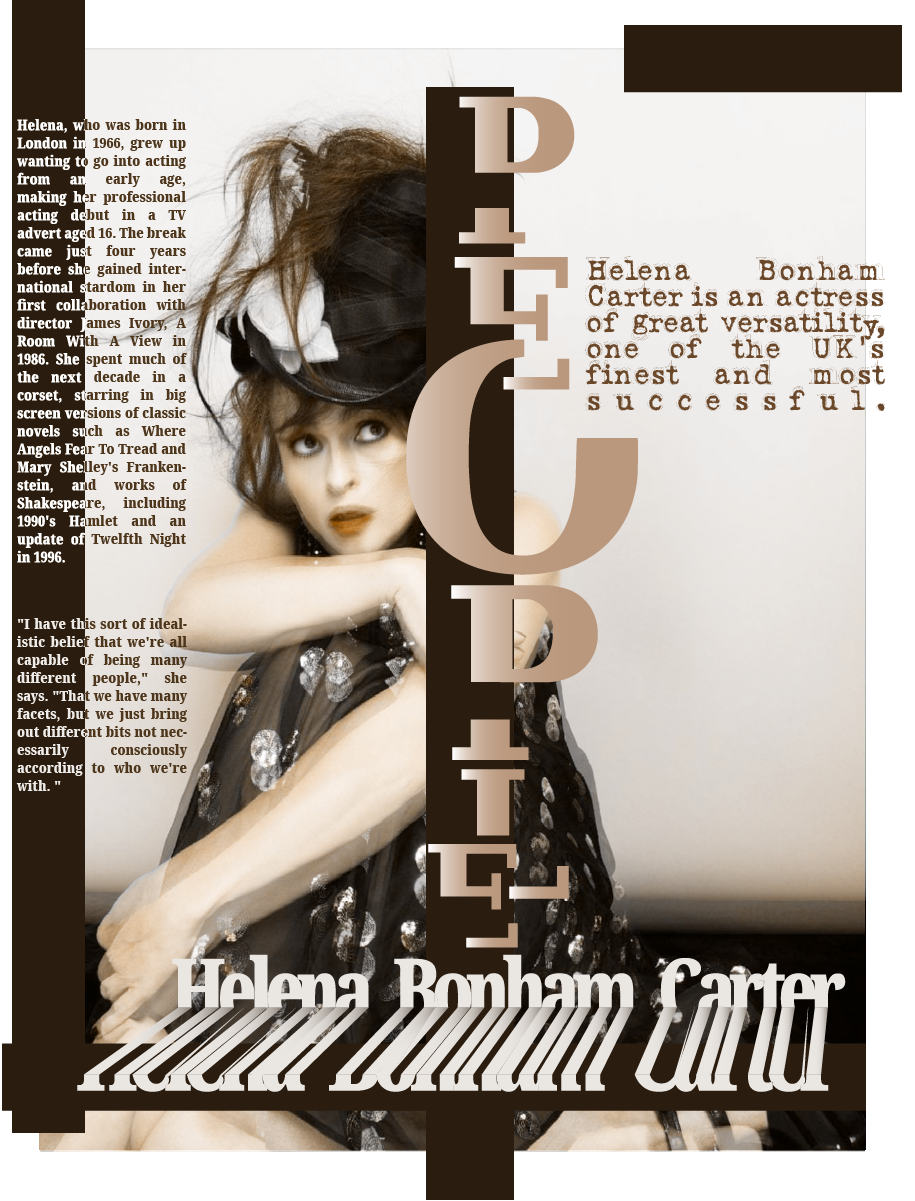 magazine Magazine design graphic design  cover cover design Magazine Cover Layout typography   photoshop Helena Bonham Carter